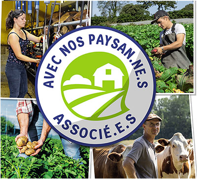 La gamme "Avec nos Paysann-e-s associé-é-s" La gamme "Avec nos Paysann-e-s associé-é-s"