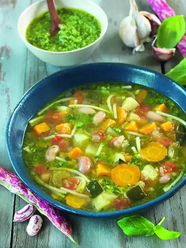 Minestrone d’automne et pesto